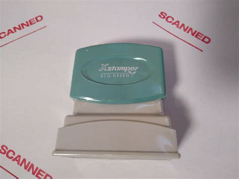 New Xstamper Eco Green Pre Inked Stamp Scanned Red Ink Scanned Ebay
