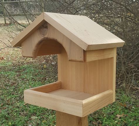 Cedar Platform Feeder Etsy Wooden Bird Feeders Gazebo Bird Feeder