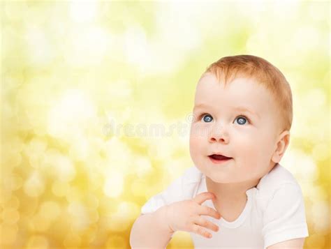 Smiling Baby Looking Up Stock Photo Image Of Infant 42709314