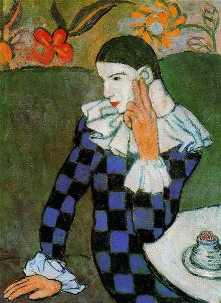 Harlequin Leaning 1901 Pablo Picasso