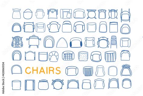 Interior Design Floor Plan Chair Armchairs Collection Cad Symbols Top