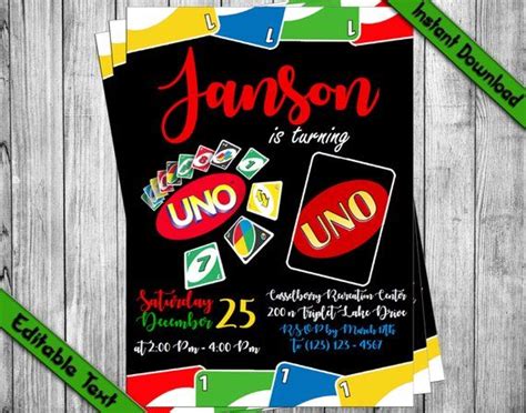 Free Uno Birthday Invitation Template Printable Templates