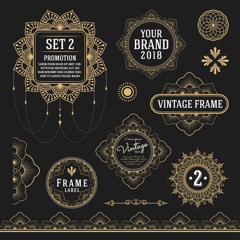 Set Of Retro Vintage Graphic Design Elements For Frame Labels 216488