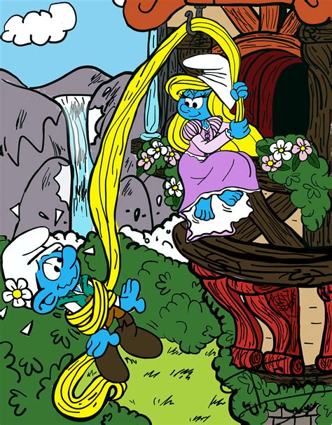 Smurfette And Vanity Smurf Tangled By Wiccatwolf On Deviantart