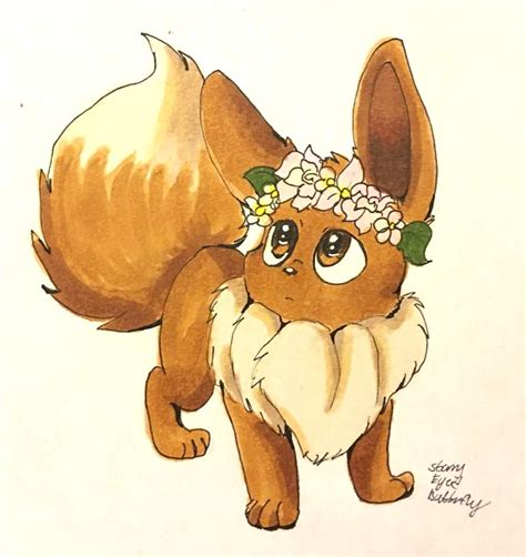 🌸eevee With A Flower Crown 🌸 Pokémon Amino