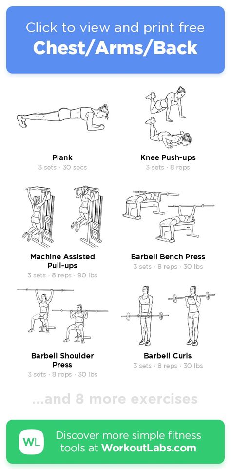 Chestarmsback Click To View And Print This Illustrated Exercise