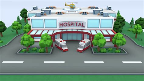 3d Cartoon Hospital Turbosquid 1612944