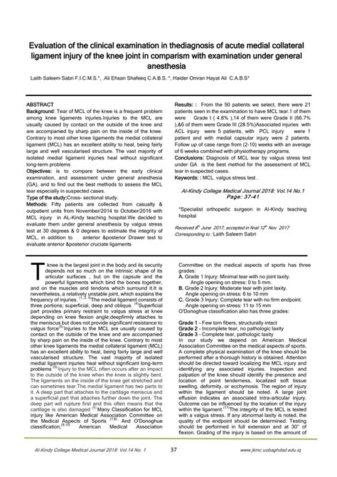 Examination Of The Medial Collateral Ligament Of The Knee Hot Sex Picture
