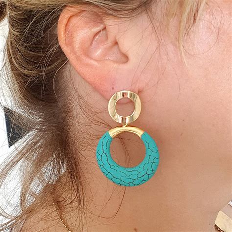 Turquoise Hoop Earrings By Misskukie Notonthehighstreet Com