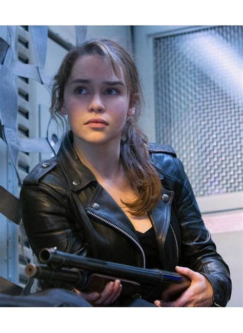Do you like this video? Sarah Connor Terminator Genisys Emilia Clarke Biker Jacket