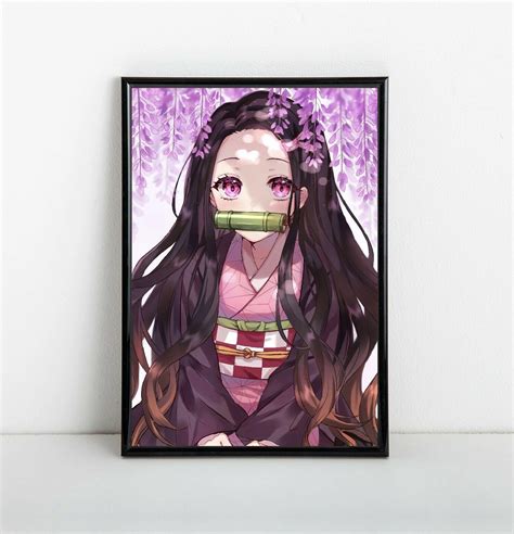 Nezuko Demon Slayer Poster Framed Art Anime New Usa 3