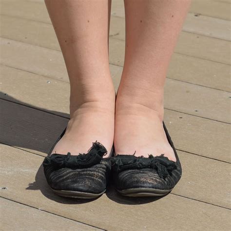 well worn ballet flats smelly with heavy foot marks shoe nirvana ballet flats womens black