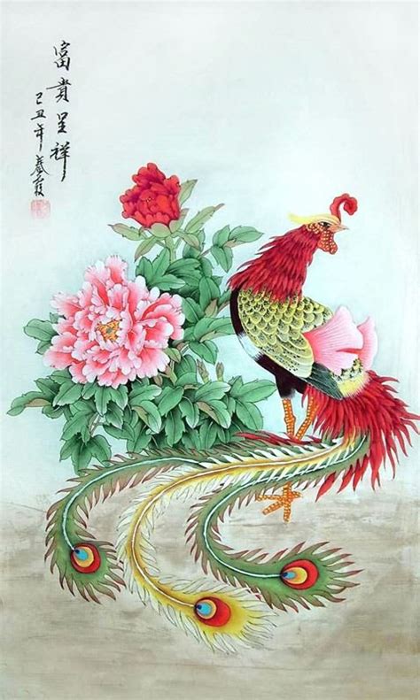 Chinese Phoenix Painting Phoenix 2703064 55cm X 95cm22〃 X 37〃