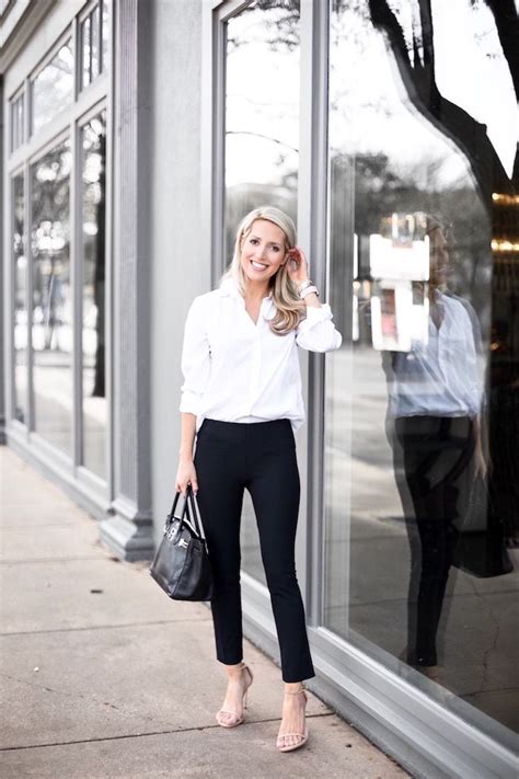 White Blouse And Classic Black Pants Weekend Notes Dressy Casual