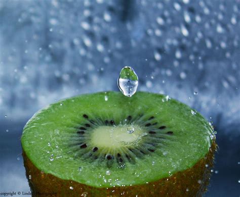 Kiwi Fruit And Water Drop By Lindahabiba On Deviantart Fruit Kiwi