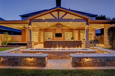 Outdoor Living With Fire Feature And Jacuzzi Tcp Custom Outdoor Living