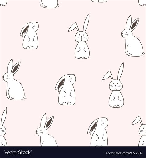 Cute Bunny Seamless Pattern Background Royalty Free Vector