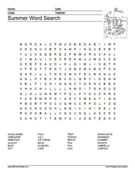Seasons Word Search Puzzles Free Printable