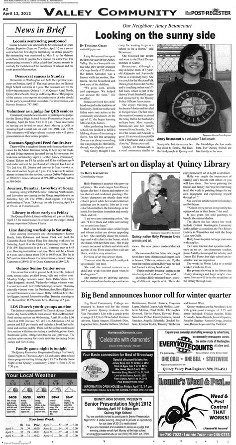 The Quincy Valley Post-Register April 12, 2012: Page 1