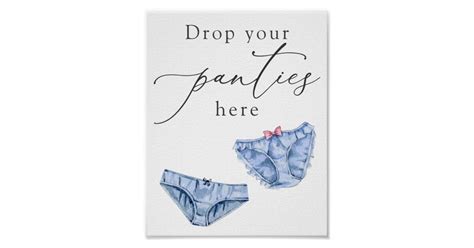 Blue Drop Your Panties Here Lingerie Shower Sign Zazzle