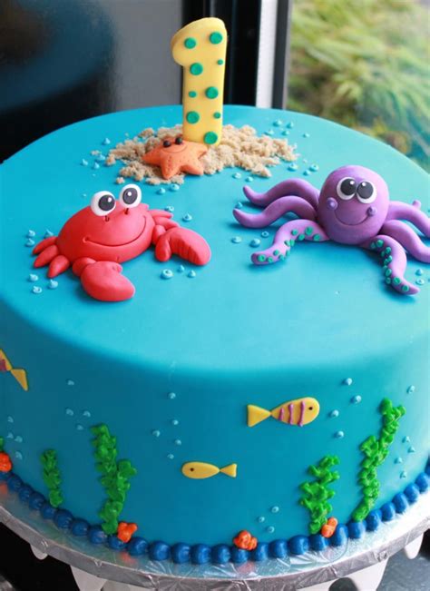 Under The Sea Birthday Cake Whipped Bakeshop First Birthday Cakes