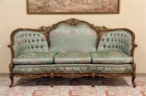 Download in under 30 seconds. SOLD - French Style Carved 1940's Vintage Sofa, Original - Harp Gallery Antique Furniture