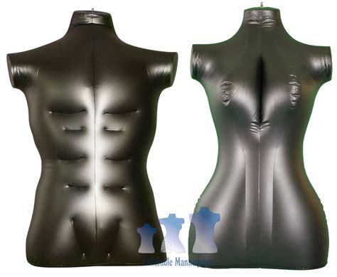 His And Her Special Inflatable Mannequin Torso Forms Large Black Ebay