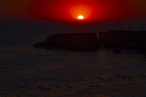 Red Sunset Over Pacific Ocean Free Stock Photo Public Domain Pictures