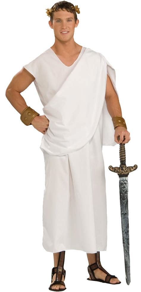 Greek Roman Unisex White Toga Zeus Costume Mens Womens Adult Standard