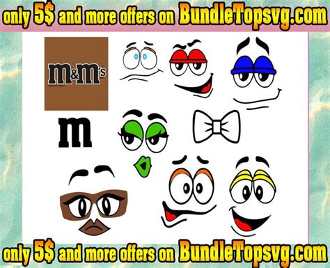 100 Mms Faces Svg Bundle Mandms Svg Chocolate Svg Etsy