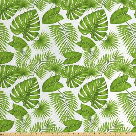 Exotic Fabric By The Yard Repeating Tropical Forest Themed Pattern Of