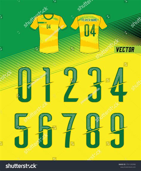 Sport Jersey Shirt Number Uniform Numbers Stock Vector Royalty Free