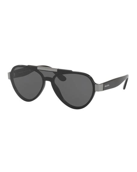 Prada Mens Plastic Aviator Sunglasses Neiman Marcus