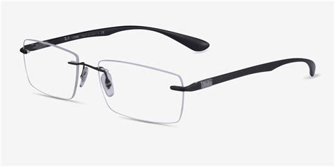 ray ban rb8724 rectangle black frame eyeglasses eyebuydirect