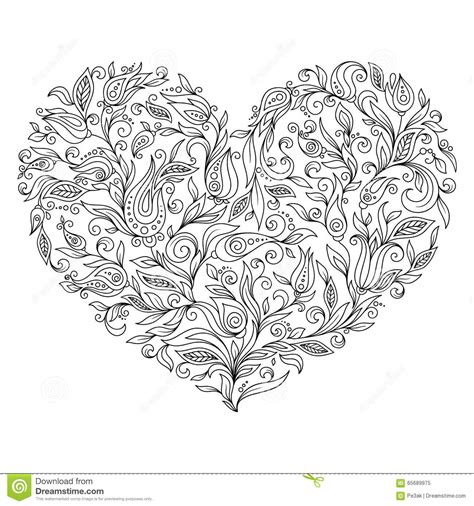 Download and print free heart flower coloring pages to keep little hands occupied at home; Coloring Page Flower Heart St Valentine's Day Stock ...