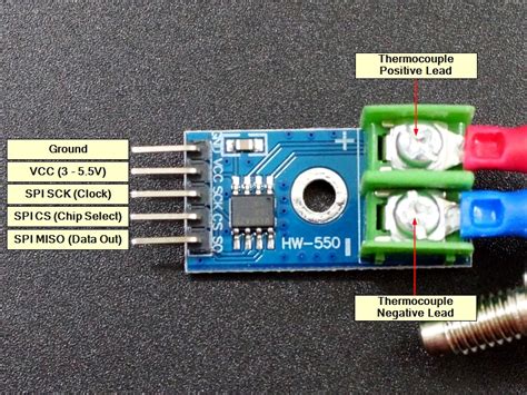 Temperature Sensor With Arduino K Thermocouple Sensor Max6675 Module Max6675 E Type