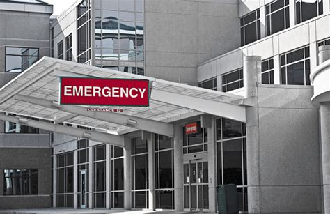 A Hospital Emergency Bay Area With A Huge Red Signage Stock Photo