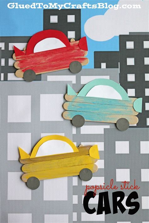 Popsicle Stick Cars Craft For Kids From Glued To My Crafts Eğlenceli