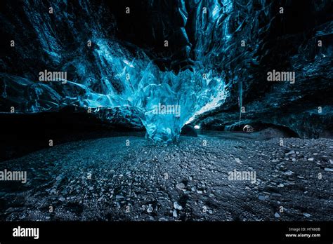 Inside Ice Caves In Iceland Stock Photo Alamy