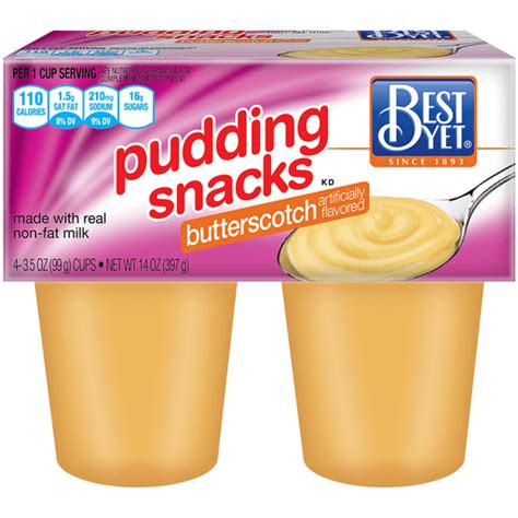 Best Yet Pudding Snack Butterscotch 4 Pack Jello And Pudding Mix Foodtown