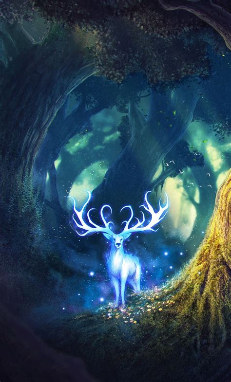 1280x2120 Magic Forest Fantasy Deer Iphone 6 Hd 4k Wallpapers Images