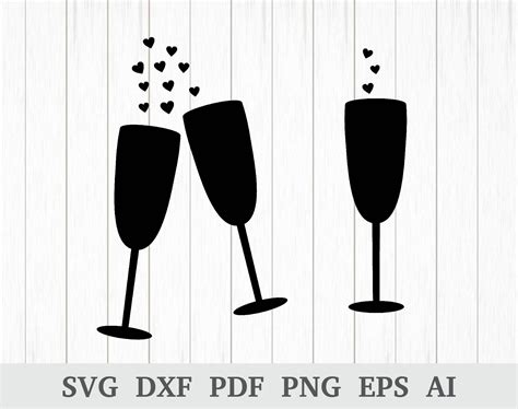 Champagne Glasses Svg Cheers Svg Champagne Svg Champagne Etsy