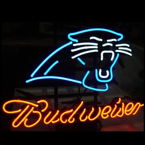 Custom Nfl Carolina Panthers Budweiser Beer Bar Club Neon Light Sign