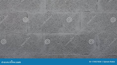 Grey Cinderblock Brick Wall For Background Gray Blockwork Texture Stock