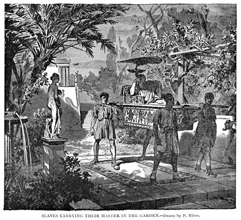 Posterazzi Slavery Ancient Rome Nslaves Of Ancient Rome Carrying Their Master In The Garden