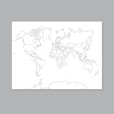 10 Best Black And White World Map Printable Printablee Com 10 Best