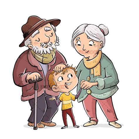 Convivencia Familiar Animacion Dibujo Abuelos