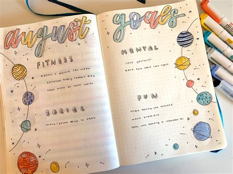 55 Space And Galaxy Bullet Journal Theme Inspirations Artofit