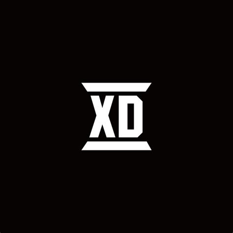 Xd Logo Monogram With Pillar Shape Designs Template 2962685 Vector Art