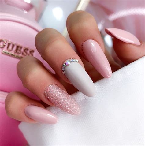 50 Pretty Pink Nail Design Ideas The Glossychic Pink Nail Designs Pink White Nails Pretty